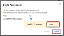 Delete Assessment - More Button Location